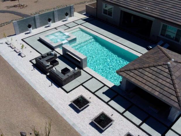 Modern custom inground pool in Phoenix Arizona by Caribbean Pools